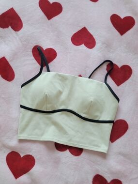 JoyLab Cream Bralette Tank with Black Trim